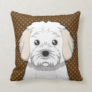 Cavachon Dog Cartoon Paws Cushion