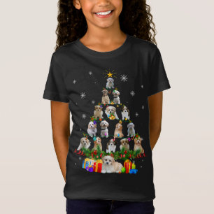 Cavachon Dog Christmas Tree Lights Funny Dog Xmas T-Shirt