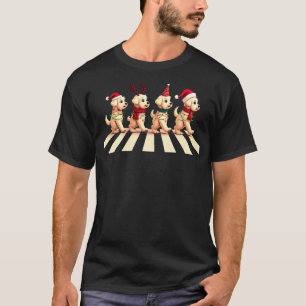 Cavachon Dog Crossing Road Xmas T-Shirt