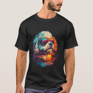Cavachon Dog Lover Sunset Retro Cavachon T-Shirt