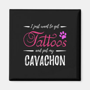 Cavachon Dog Lover Tattoo Funny Dog Mum Gift Idea Magnet