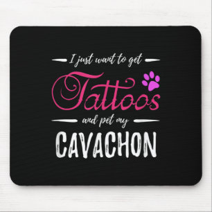 Cavachon Dog Lover Tattoo Funny Dog Mum Gift Idea Mouse Mat