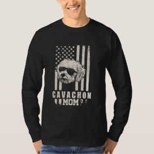 Cavachon Dog Mum American Flag Gifts for Women Mam T-Shirt