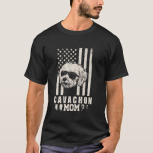 Cavachon Dog Mum American Flag Gifts for Women Mam T-Shirt