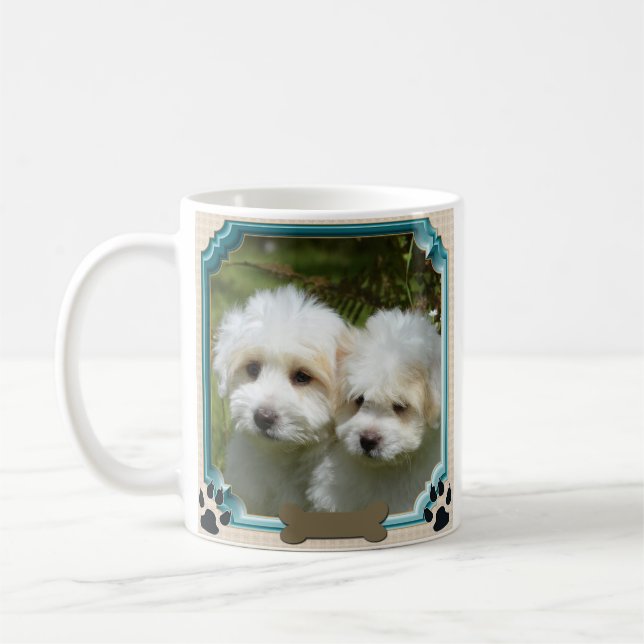 Cavachon Mug, Customised Dog Photo Coffee Mug (Left)