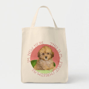Cavachon Puppy First Christmas Tote Bag