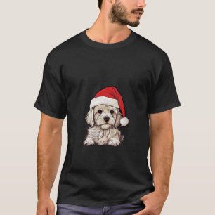 Cavachon Santa Hat Christmas Dog Lovers Gift Mum D T-Shirt