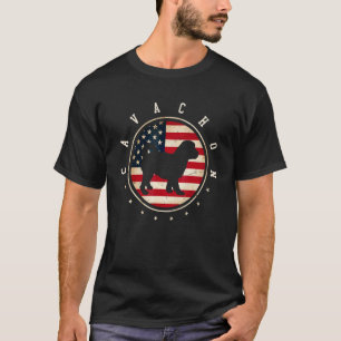 Cavachon Usa Flag 4th July Dog Mum Dad T-Shirt