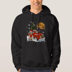 Cavachon Vintage Wagon Red Truck Christmas Tree Pa Hoodie