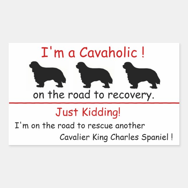 Cavaholic Cavalier King Charles Sticker (Front)