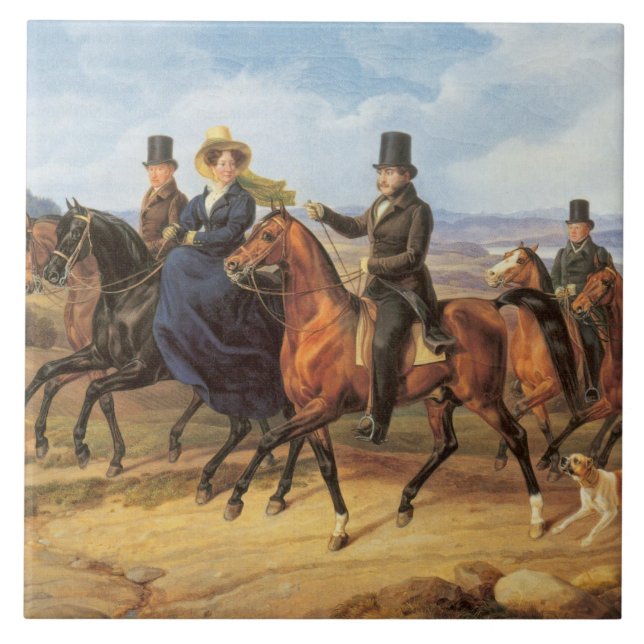 Cavalcade in front of Schloss Heiligenberg Tile (Front)