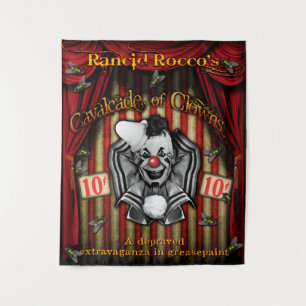 Cavalcade of Clowns Sideshow Banner Tapestry