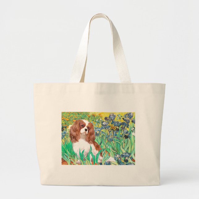 Cavalier 2 (Bl) - Irises Large Tote Bag (Front)