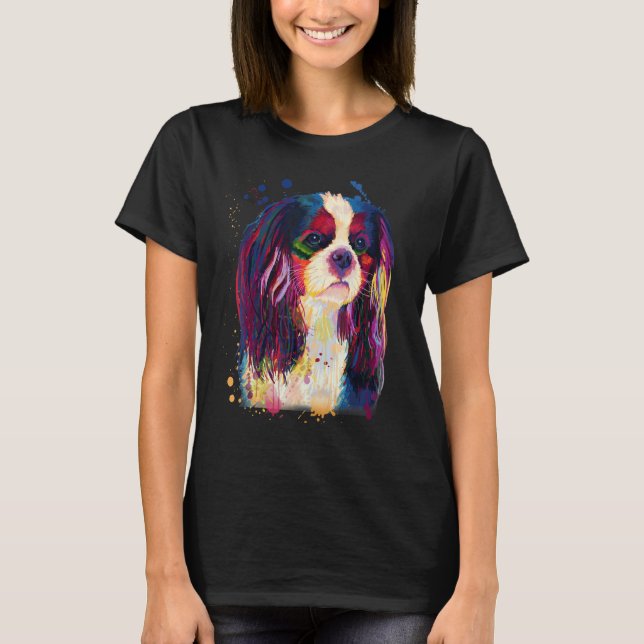 Cavalier Beautiful Look Splash Painting T-Shirt (Front)