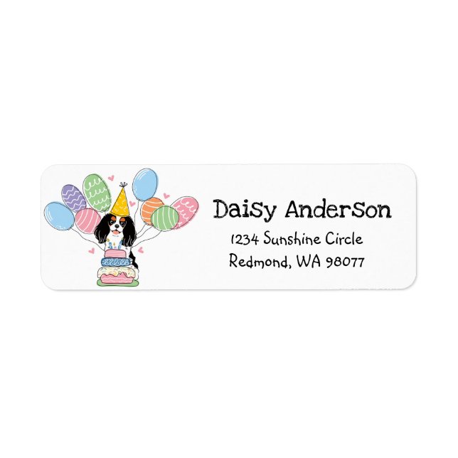 Cavalier Birthday Party Return Address Label (Front)