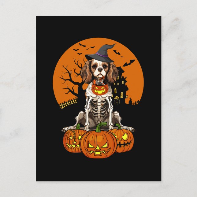 Cavalier Charles Spaniel Dog Halloween Holiday Postcard (Front)