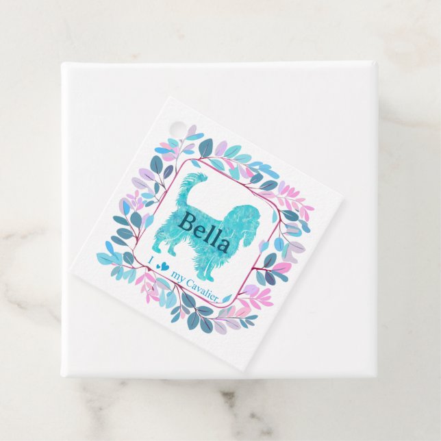 Cavalier Gift Tag – Personalised Pastel Blue Gift (In Situ)