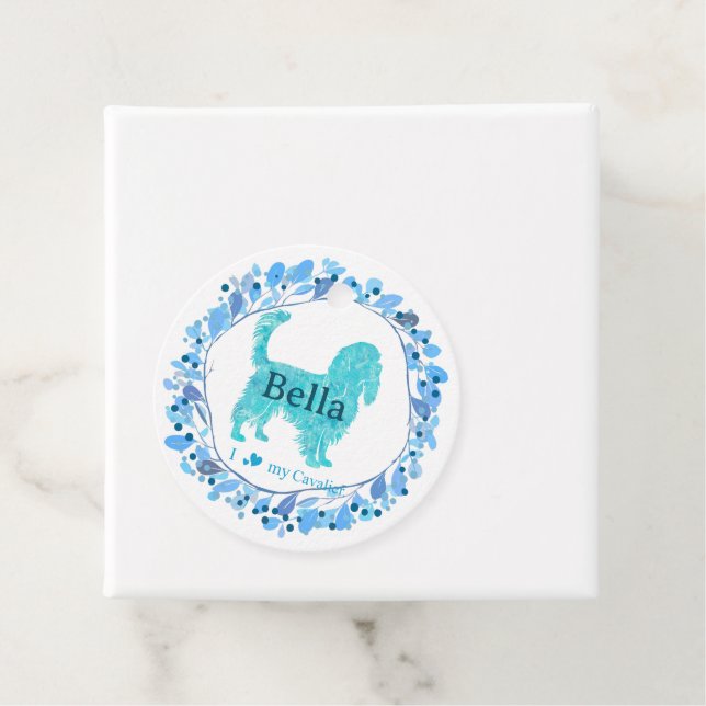Cavalier Gift Tag – Personalised Pastel Blue Gift (In Situ)