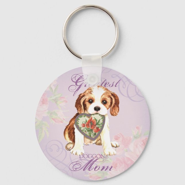 Cavalier Heart Mum Key Ring (Front)