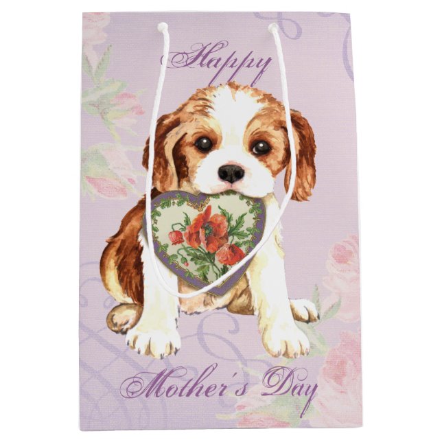 Cavalier Heart Mum Medium Gift Bag (Front)