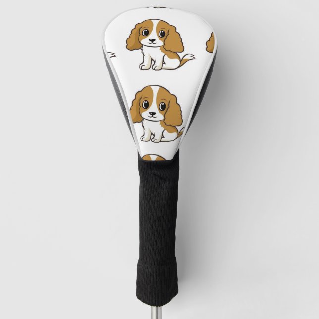 cavalier kcs blenheim cartoon golf head cover (Front)