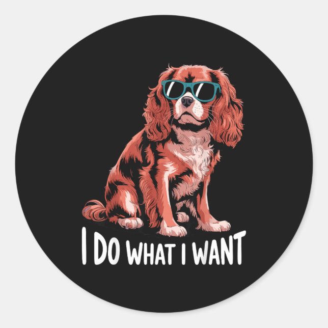 Cavalier King Charles Art For Men Women Cavalier S Classic Round Sticker (Front)