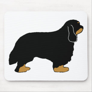 Cavalier King Charles black and tan silo Mouse Mat