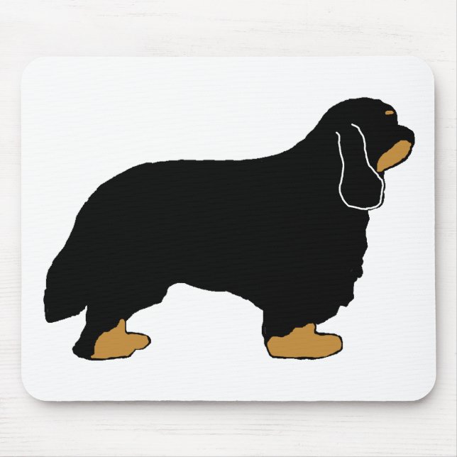 Cavalier King Charles black and tan silo Mouse Mat (Front)