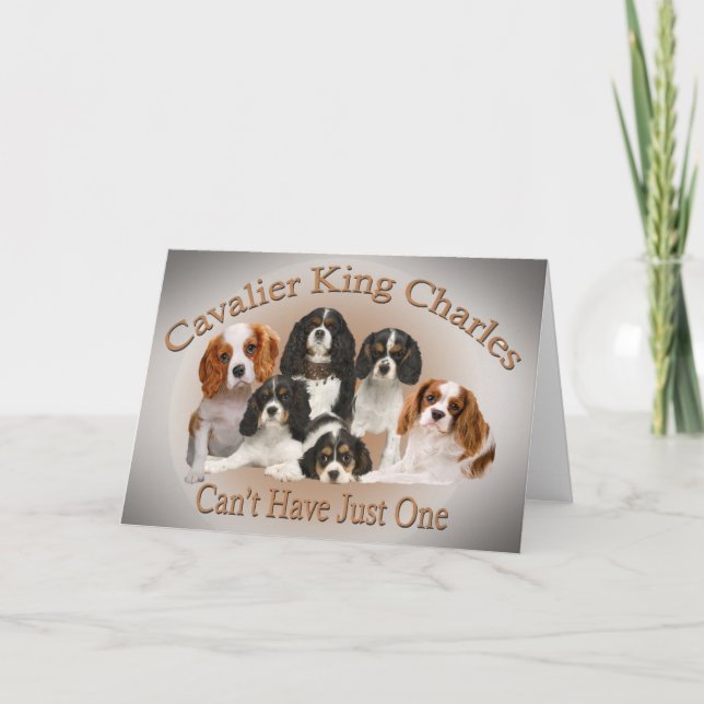 Cavalier King Charles Can't Have Just One gifts Holiday Card (Front)