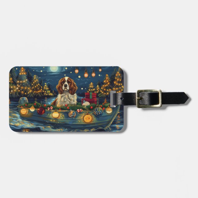 Cavalier King Charles Christmas Festive Voyage Luggage Tag (Front Horizontal)