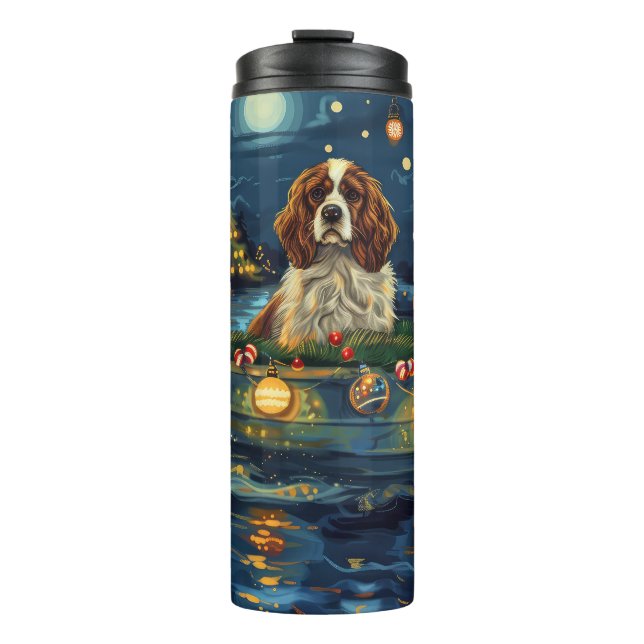 Cavalier King Charles Christmas Festive Voyage Thermal Tumbler (Front)