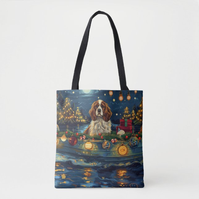 Cavalier King Charles Christmas Festive Voyage Tote Bag (Front)