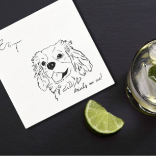 cavalier king Charles Cocktail wedding napkins 