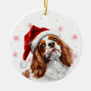 Cavalier King Charles Dog Christmas Personalised Ceramic Tree Decoration