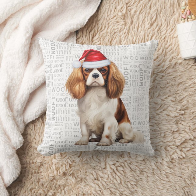 Cavalier King Charles Dog Lover Christmas Holiday Cushion (Blanket)