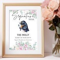 Cavalier King Charles Dog Signature Drink Sign