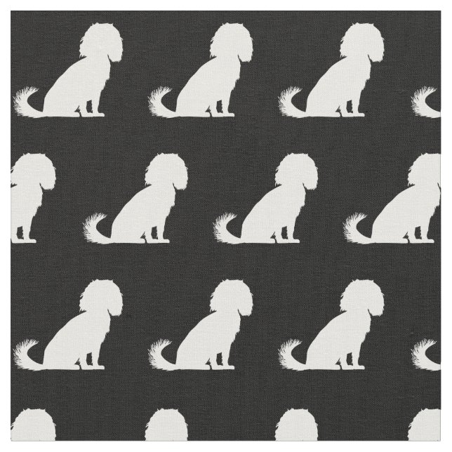 Cavalier King Charles Dog Silhouette Pet Fabric (Close Up)
