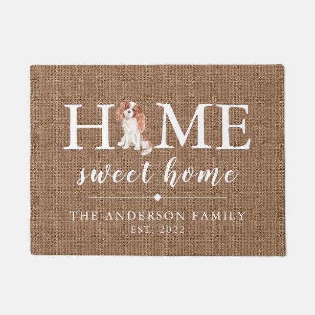 Cavalier King Charles Home Sweet Home Doormat (Front)