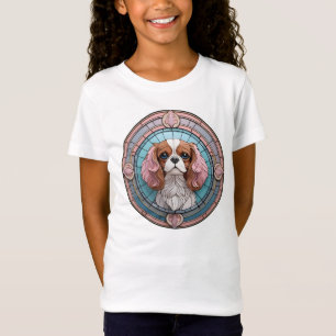 Cavalier King Charles Pastel Unicorn Stained Glass T-Shirt