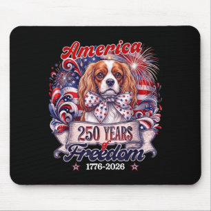 Cavalier King Charles Patriotic Aamerica 250 Years Mouse Mat