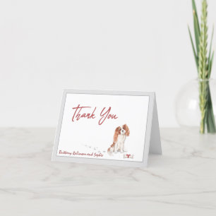 Cavalier King Charles Pet Dog Personalise Bone   Thank You Card