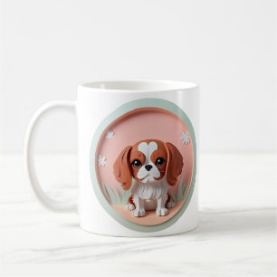 Cavalier King Charles Pink Pastel Paper Cutting Coffee Mug