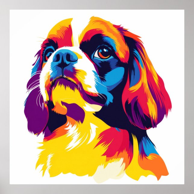 Cavalier King Charles Portrait Watercolour Print (Front)