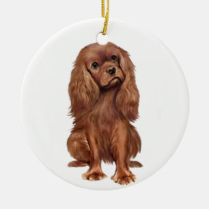 Cavalier King Charles - Ruby Ceramic Tree Decoration