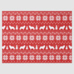 Cavalier King Charles Silhouettes Christmas Tissue Paper<br><div class="desc">Festive Red and White Christmas Sweater Style Pattern with Cavalier King Charles Spaniel Silhouettes</div>