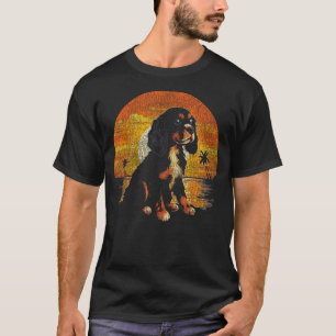 Cavalier King Charles Spaniel 60s Sunset Vintage R T-Shirt