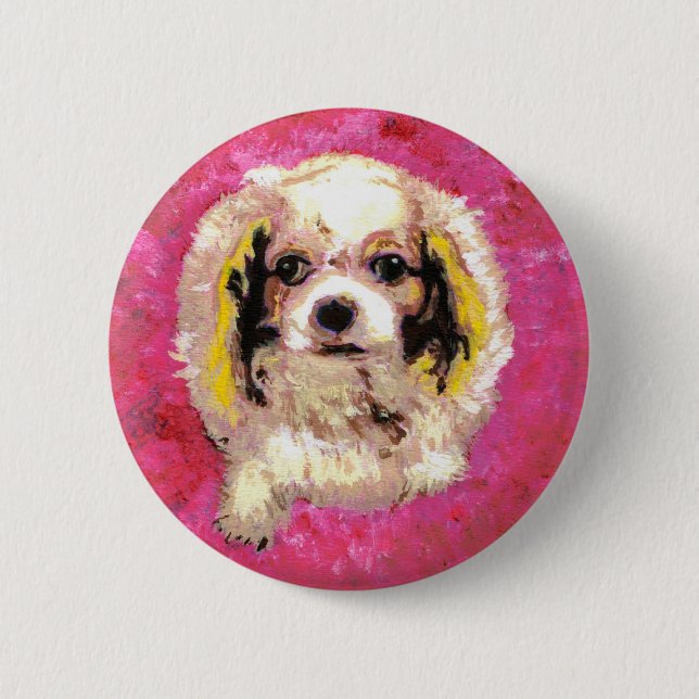 Cavalier King Charles Spaniel 6 Cm Round Badge (Front)