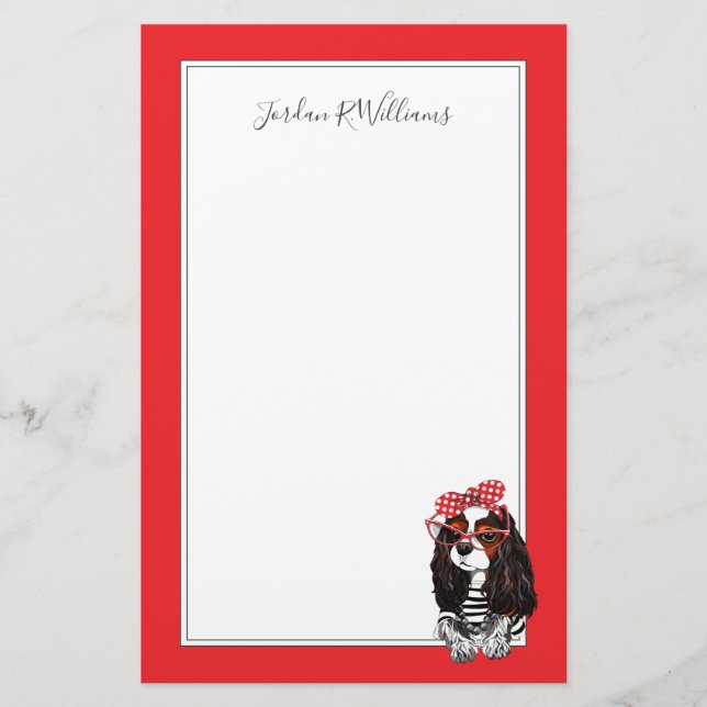 Cavalier King Charles Spaniel | Add Your Name Stationery (Front)
