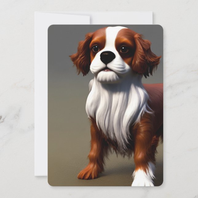 cavalier king charles spaniel AI8 Invitation (Front)