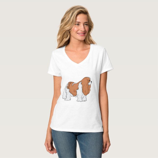 Cavalier King Charles Spaniel Art T-Shirt (Front Full)